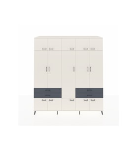 Kronos Dolap 11 Raflı 4 Çekmeceli 2 Askılı 220x59x243 Aytaşı-Aytaşı/Antrasit