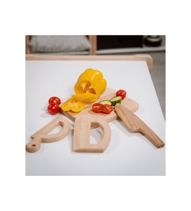 Ahşap güvenli çocuk bıçağı 4 lü set