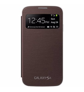 Galaxy S4 i9500 ile Uyumlu S View Cover Kılıf Kahve EF-CI950BAEGWW