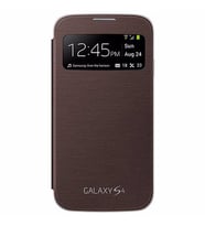Galaxy S4 i9500 ile Uyumlu S View Cover Kılıf Kahve EF-CI950BAEGWW