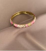 Renkli Mineli Kelepçe Bileklik (Pembe)