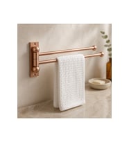 Mat Bakır Havluluk Çiftli Asklılı Havluluk Hareketli Sistem Mat Bronz Banyo