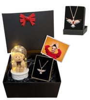 Renkli Zümdürü Anka Kuşu Kolyeli Fotoğraflı Premium Hediye Seti - Kişiye Özel Set (Model 5)