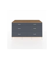 Kronos Konsol 6 Çekmeceli  176x59x99 Çam-Çam/Antrasit