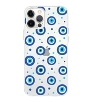 PrintiFy Apple  iPhone 12 Pro Max ile Uyumlu 1mm Slim Fit Nazar Boncuğu 1 Baskılı Şeffaf  Kılıf