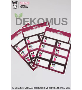 DEKOMUS İLE YENİ SEZON LİSANSLI KUROMI 24'LÜ OKUL ETİKETİ (Krem)