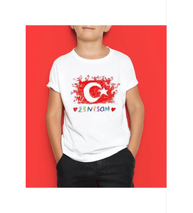 Unisex Çocuk Baskılı T-Shirt - Beyaz