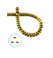 Hematit Doğal Taş Parlak Gold Piramit Kesim 8x5mm Dizi [AA]