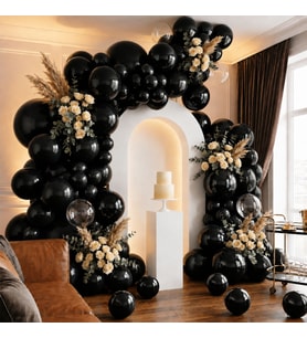 Siyah Renk Lateks Metalik Balon (30 cm) - 100 Adet