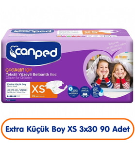 Canped Çocuklar İçin Belbantlı Hasta Bezi Xs Beden 30x3 90 Adet