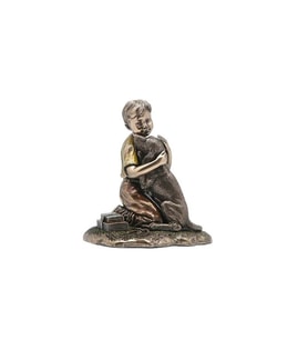Köpekli Çocuk Boy Hugging The Dog Poliserin Biblo 13cm