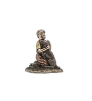 Köpekli Çocuk Boy Hugging The Dog Poliserin Biblo 13cm