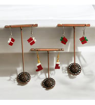 Handcraftedbyoz, Kadın, Etnik, Bohem, El yapımı, Yeni Yıl Koleksiyonu, Özel Tasarım Miyuki Küpeler (Beyaz-Kırmızı) (Beyaz - Kırmızı)