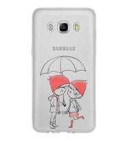Samsung Galaxy J5 2016 Kapak Aşk Tasarımlı Şeffaf Silikon Kılıf