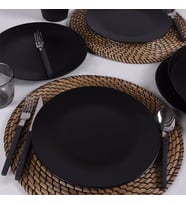 Keramika Mat Siyah Ege Servis Tabağı 25 Cm 6 Adet