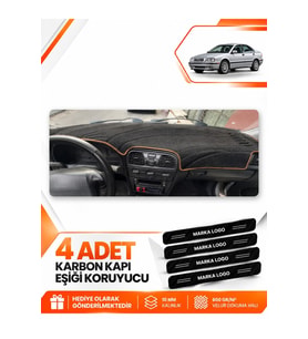 VOLVO S40 (1996-2002) Uyumlu Ön Torpido Koruma Kılıfı Halısı - Siyah Kahverengi