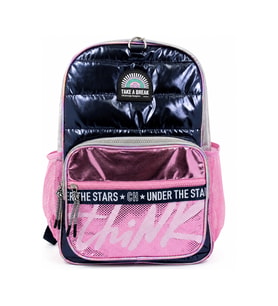 CHIMOLA MAVİ SILVER AÇIK PEMBE SIRT ÇANTASI 17" (U)