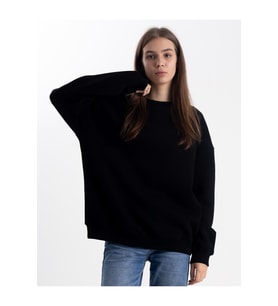 Unisex Siyah Sweatshirt Oversize