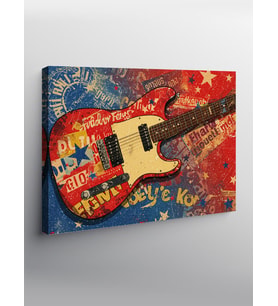 Kanvas Tablo Rock Ve Müzik Temalı Gitar