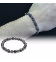Hematit Metal Kombinli Küre Kesim Doğaltaş Bileklik