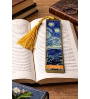 Sanatsal Tablo Temalı Metal Kitap Ayracı (Van Gogh-Yıldızlı Gece)