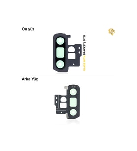 Samsung Galaxy S10 Plus ile Uyumlu Kamera Lensi Full Siyah Kamera lensi sade lens kamera camı kamera merceği
