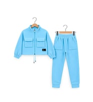 Kız Çocuk Welsoft Kumaş Crop Hırkalı Alt-Üst Takım 4-14 Yaş 12792HC MODANINO