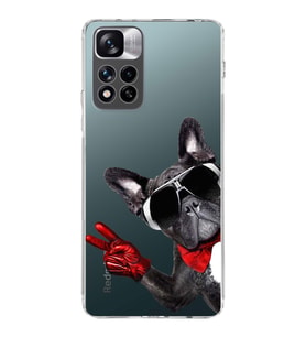 PrintiFy Xiaomi Redmi Note 11 Pro Plus 5G ile Uyumlu Köpek 2 Kamera Korumalı Şeffaf Kılıf