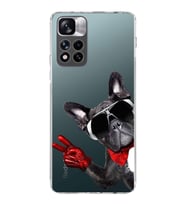 PrintiFy Xiaomi Redmi Note 11 Pro Plus 5G ile Uyumlu Köpek 2 Kamera Korumalı Şeffaf Kılıf