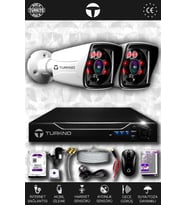 TURKNO 2 Kameralı Karia 2 Dış Kamera Set 100 GB HDD Full HD Gece Görüşlü Güvenlik Kamerası Sistemi