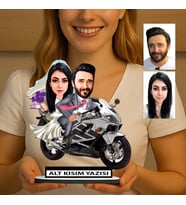 KİŞİYE ÖZEL SEVGİLİLER GÜNÜ HEDİYESİ GELİN DAMAT KARİKATÜR BİBLO FN38