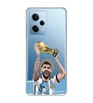 Redmi Note 12 Pro 5G Uyumlu Lionel Messi Arjantin Tasarımlı Şeffaf Telefon Kılıfı