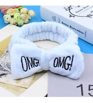Fiyonklu OMG Mercan Peluş Saç Bandı Bandana Mavi