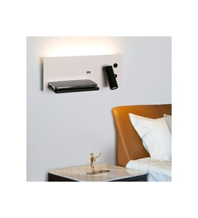 USB Şarj ve Kablosuz Şarjlı Yeni Nesil Modern Yatak Başı Armatürü 7 + 3 Watt Ledli Oynar Başlı Aplik