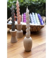 M'art Home Spiral Krem Şamdan Mum