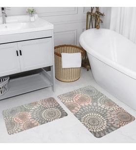 Rovigo Home Dijital Baskılı 2'li Banyo paspas Takımı RVG5201 (Gri)