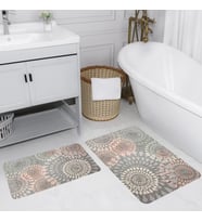 Rovigo Home Dijital Baskılı 2'li Banyo paspas Takımı RVG5201 (Gri)