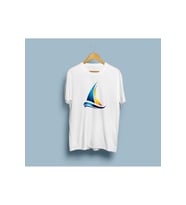 Oversize Yelkenli Çizim Tasarım Unisex T-shirt