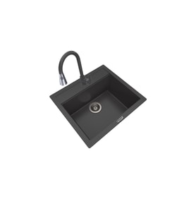 POLEX Cristalüx Granit Eviye P-08+Spiralli Antrasit