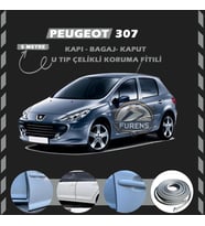 Peugeot 307 Oto Araç Kapı Koruma Fitili 5metre Parlak Gri Renk