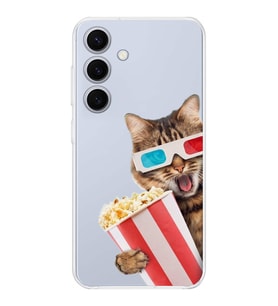 PrintiFy Samsung Galaxy S24 ile Uyumlu Kedi 1 Kamera Korumalı Şeffaf Kılıf