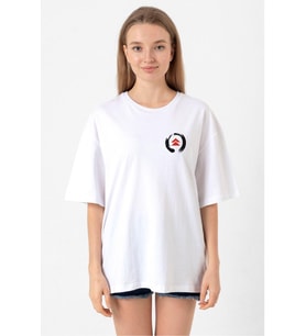 Ghost Of Tsushima Logo Beyaz Kadın Oversize Tshirt