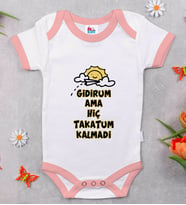 BK Kids Takatum Kalmadı Tasarımlı Pembe Bebek Body Zıbın-1
