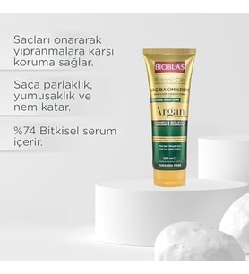 Bioblas Saç Dökülmesine Karşı Bakım Kremi – Argan Yağlı, Bitkisel Kompleks B19,%74 Bitkisel Serum,