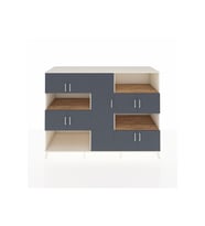 Kronos Dolap 10 Raflı 9 Kapaklı 220x59x163 Aytaşı-Antrasit/Çam