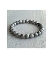 Unisex - Gri Renk Jasper Doğal Taş Padore Bileklik  Handmade