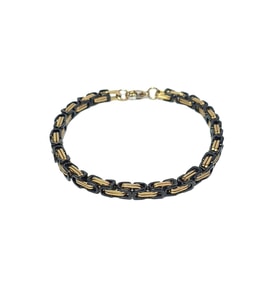 JTAW25BLK1576 PASLANMAZ ÇELİK KRAL TASARIM GOLD BLACK RENK GARANTİLİ HEDİYE KUTULU JANTİ ÇELİK BİLEKLİK