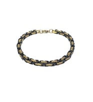 JTAW25BLK1576 PASLANMAZ ÇELİK KRAL TASARIM GOLD BLACK RENK GARANTİLİ HEDİYE KUTULU JANTİ ÇELİK BİLEKLİK