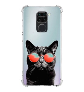 PrintiFy Xiaomi Redmi Note 9 Uyumlu Kedi 3 Baskılı Şeffaf Köşe Korumalı Antişok Kılıf