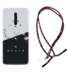 Oppo Reno 2Z 4 Lite 4 Pro 5 6 7 A31 Kılıf Boyun Asklı Rasta Silikon Life and Death 1339